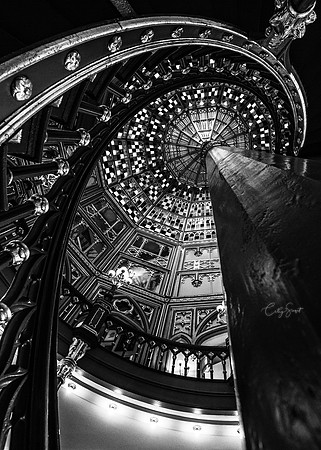 Louisiana Old State Capitol - Staircase Looking Up