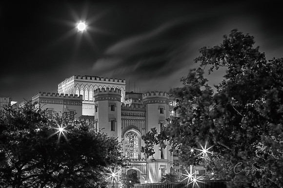 Moon Over the Louisiana Old State Capitol, Baton Rouge