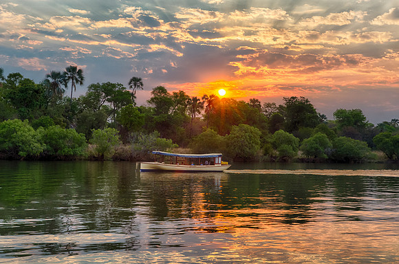 Sunset on the Zambezi River, Zimbabwe